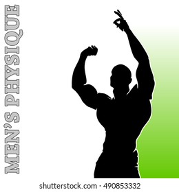 Muscle man silhouette lifting weights fitness gym icon bodybuilder
