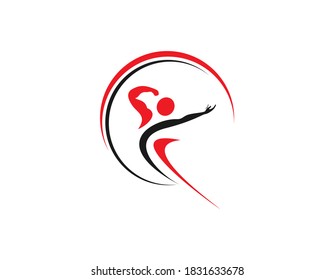 Muscle man sport symbol logo design illustration.