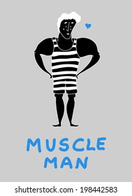 muscle man vector