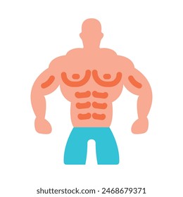 Muscle Man Vector  Vector Flat Icon design