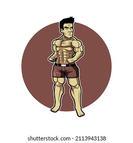 muscle man vector illustration design
