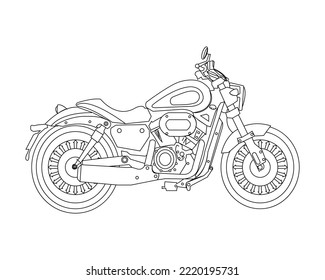 vector de arte de la línea de la motocicleta muscular