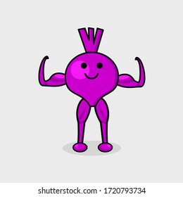 Muscle onion vector. Onions are healthy and fit. Fresh Vegetables