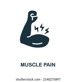 Muscle Pain flat icon. Colored element sign from body ache collection. Flat Muscle Pain icon sign for web design, infographics and more.