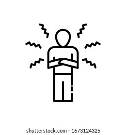 Muscle Pain icon. Flat Vector Graphic in White Background.