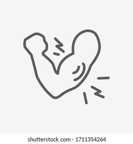 Muscle Pain Icon Line Symbol. Isolated Vector Illustration Of Icon Sign Concept For Your Web Site Mobile App Logo UI Design.