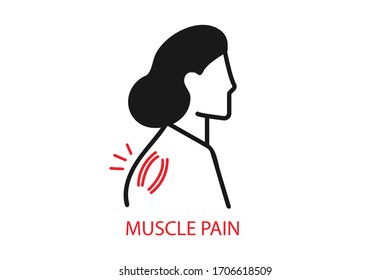Aislamiento vectorial del icono del dolor muscular  