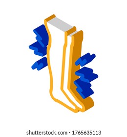 Vector de iconos de dolor muscular. Signo de dolor muscular isométrico. ilustración de símbolo aislado de color