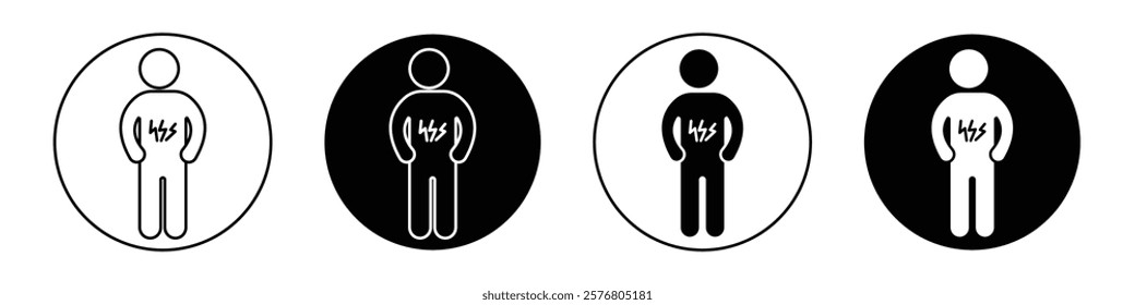 Muscle pain icons vector pack for web designs