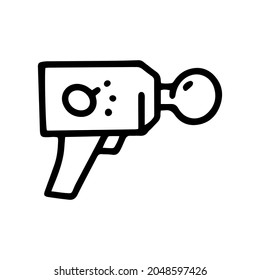 ícono simple de doodle vectorial de línea de masajeador de percusión muscular