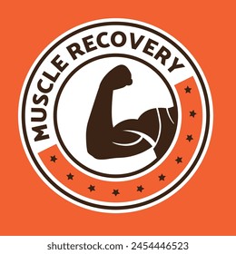 Muscle recovery Logo, icon, badge, stamp, symbol, flat vector. Best for mobile apps, posters, banner, website, product design element, and more. isolated illustration. Premium Quality Design.