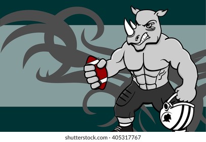 muscle rhino american football uniform background in vector format 