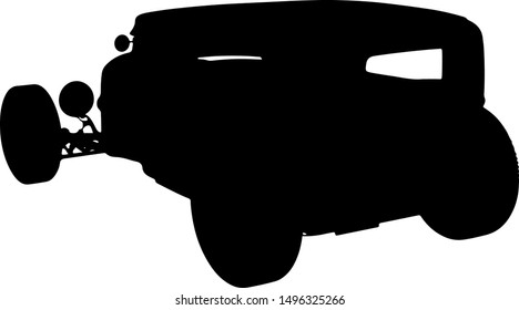 muscle silhouette cara roadster vector