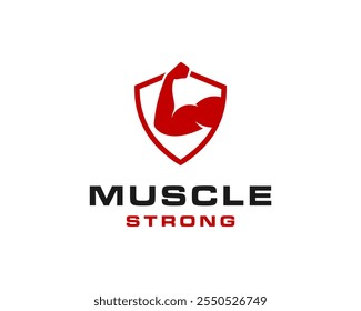 Silhueta de músculo braço forte bíceps halterofilista atleta Fitness Gym Vetor Logo Design Illustration