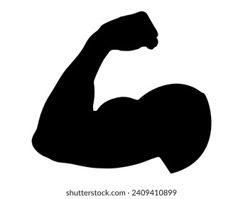 Muscle silhouette vector art white background