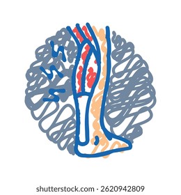 muscle spasms disease symptom doodle icon sketch vector. muscle spasms disease symptom sign. isolated symbol illustration