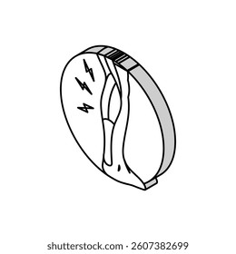 muscle spasms disease symptom isometric icon vector. muscle spasms disease symptom sign. isolated symbol illustration