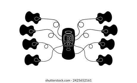 Muscle Stimulator, black isolated silhouette