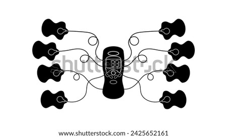 Muscle Stimulator, black isolated silhouette