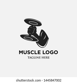 muscle strength logo design vector