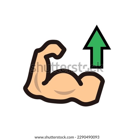 Muscle strengthening icon. Muscle strength increases. vector.