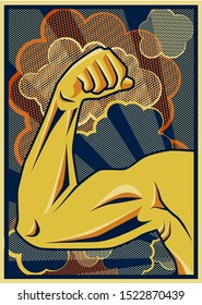 Muscle symbol. Bodybuilder and weightlifter arms sign. Perfect for bodybuilding and fitness clubs. 