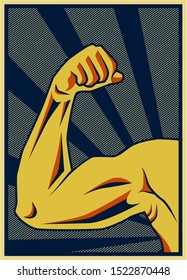 Muscle symbol. Bodybuilder and weightlifter arms sign. Perfect for bodybuilding and fitness clubs. 