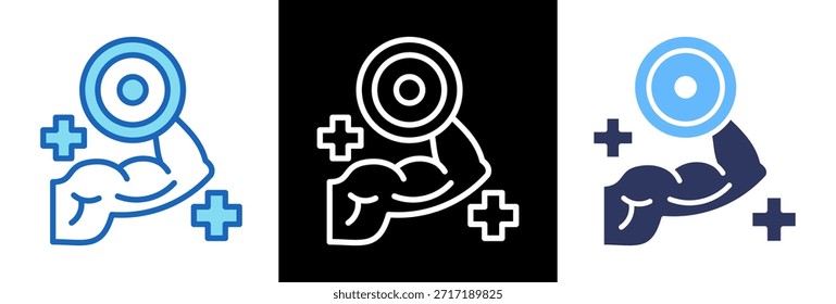 Ícone da terapia muscular Ilustração do vetor de estilo triplo