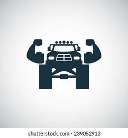 muscle truck icon on white background 