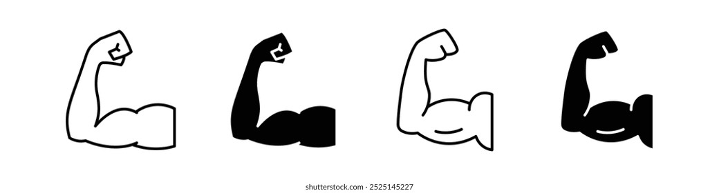 Muscle vector vector filled and outlined iconss collection