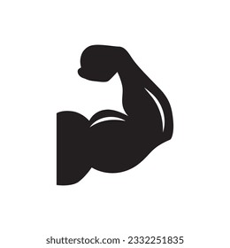 Muscle vector icon. Bodybuilder flat sign design. Biceps symbol pictogram. UX UI icon