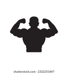 Muscle vector icon. Bodybuilder flat sign design. Biceps symbol pictogram. UX UI icon