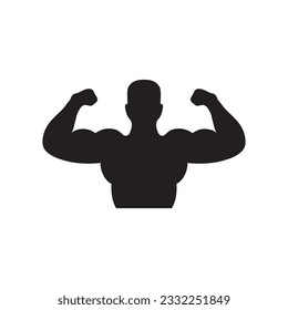 Muscle vector icon. Bodybuilder flat sign design. Biceps symbol pictogram. UX UI icon