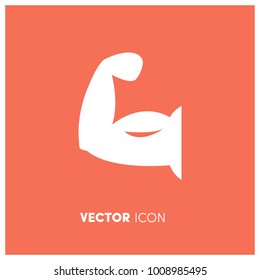 Muscle Vector Icon Illustration.Flat Bodybuilder sign icon vector.Premium quality.