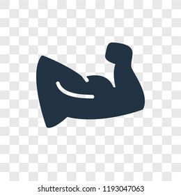 Muscle vector icon isolated on transparent background, Muscle transparency logo concept