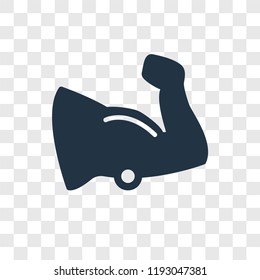 Muscle vector icon isolated on transparent background, Muscle transparency logo concept