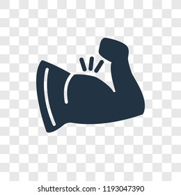 Muscle vector icon isolated on transparent background, Muscle transparency logo concept