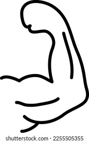 Icono de vector muscular ilustración de estilo de moda sobre fondo blanco..eps