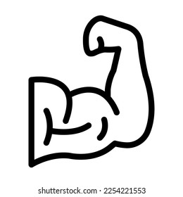 Diseño de iconos de la línea del vector muscular