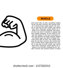 Muscle vector. Sport banner