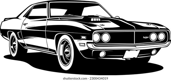 muscle-car logo in black over white svg