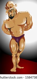 muscleman with his bumping muscles	