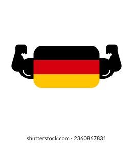 Muscles and the German flag. German power. Vector.