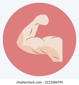 Muscles Icon in trendy flat style isolated on soft blue background