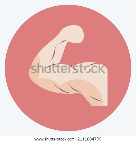 Muscles Icon in trendy flat style isolated on soft blue background