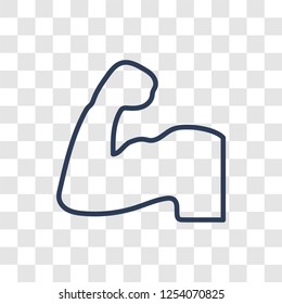 Muscles icon. Trendy linear Muscles logo concept on transparent background from Gym and Fitness collection