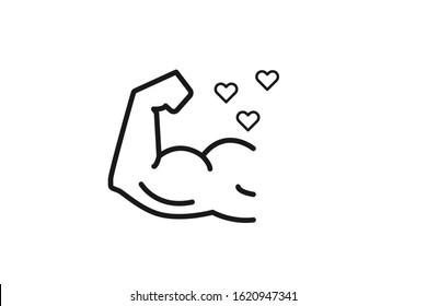 Muscles icon vector on white background 