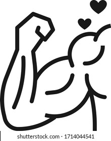 Muscles icon, vim icon, power ico vector 