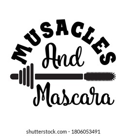 Muscles and mascara vector arts.