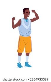 muscular afro american man isolated icon